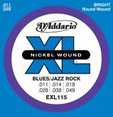 D'Addario EXL115 Electric Guitar Strings, Blues/Jazz Rock 