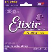 Elixir acoustic guitar strings light .012-.053 Polyweb	