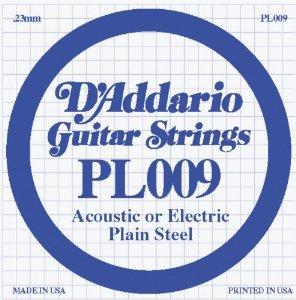 D'Addario PL009 Plain Steel Guitar Single String, .009