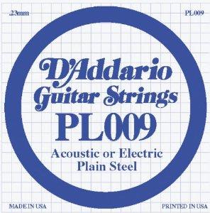 D'Addario PL009 Plain Steel Guitar Single String, .009